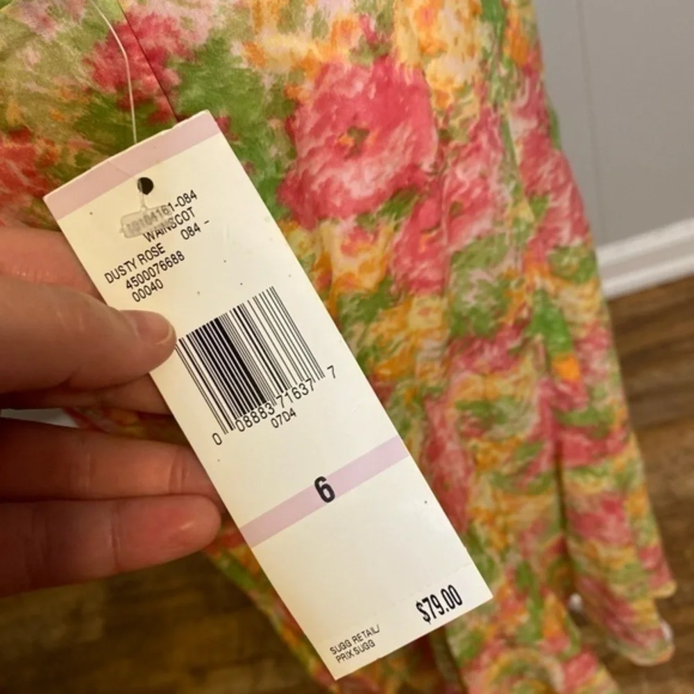Jones New York dusty rose Cottagecore floral skirt‎ size 6 NWT